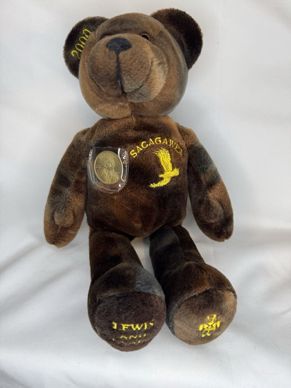 VTG 2000s TY Baby Authentic Mint Bear Golden Sacagawea Dollar Bear (G)
